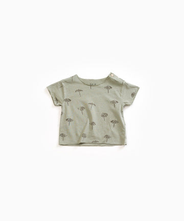 Play Up Organic Cotton Printed Army Green Tee
