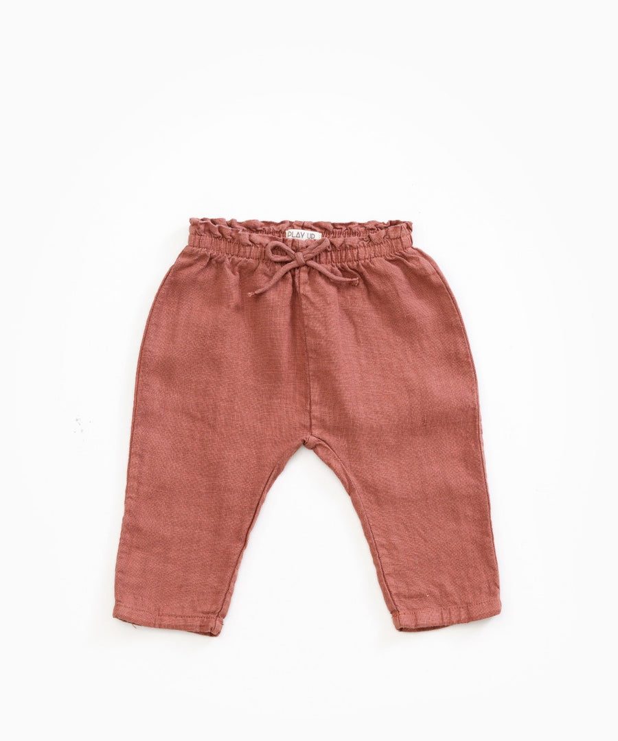 Play Up Rust Relaxed Linen Pants