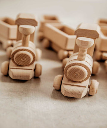 Little Acorns Wooden Toy Train & Carriages