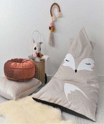 Honeysuckle & Lime Personalised Kids Animal Print Bean Bag Chair
