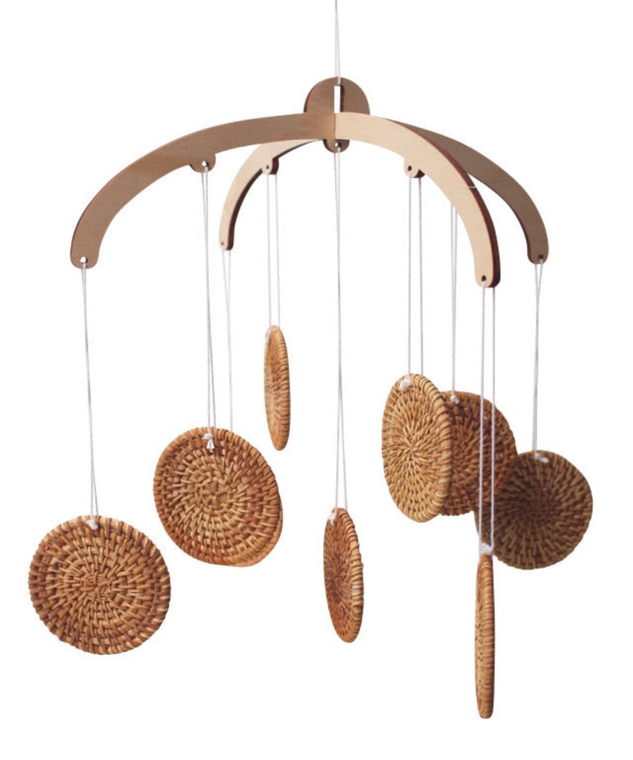 Maddex River Bassinet Rattan Rounds Handcrafted Wooden Mobile